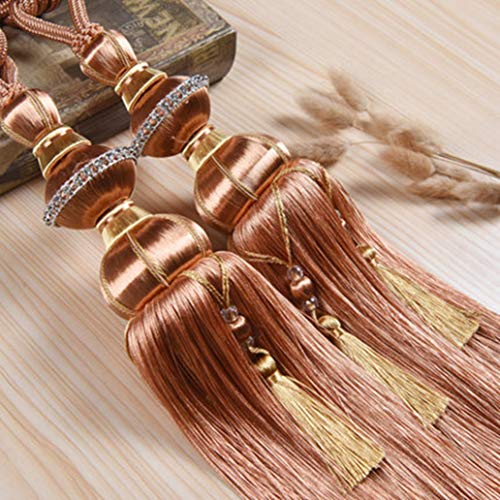 Raffhalter für Vorhänge, Raffhalter für Vorhänge, Luxus Europäischen Vorhang Quaste Fringe Raffhalter Riemen Wohnzimmer Schlafzimmer Fenster Gardinen Holdback for Home Offi(Orange) von QUEMUONN