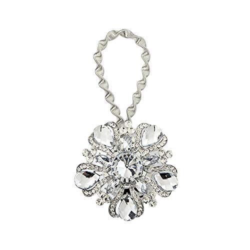 Raffhalter für Vorhänge, Raffhalter für Vorhänge, Luxus-Vorhanghalter mit großer magnetischer Rückseite und Blumen-Vorhangklammern, Schnalle, WH von QUEMUONN