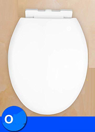 Toilettensitz, Absenkautomatik, Toilettendeckel, einfach zu installieren, oben verstellbar, stabile Scharniere, Toilettensitze for Familienbadezimmer,A von QUEMUONN