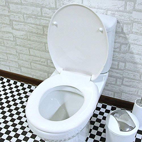 Toilettensitz, Big-Slow Down Ultra-resistenter Toilettendeckel for O/V/U-förmige Toilettensitze,(Wit) von QUEMUONN