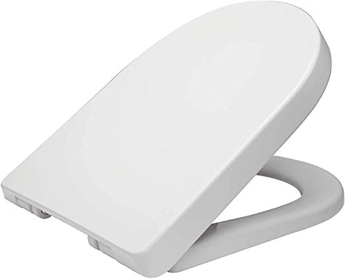 Toilettensitz, D-Form Soft Close verstellbares Scharnier Quick Release Top Feste Abdeckung Badezimmer Deckel UF Toilettensitz, D-Form Soft Close verstellbares Scharnier Quick Release Top Feste Abdeckung Badezimmer Deckel UF von QUEMUONN