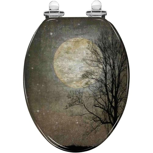 Toilettensitz, Langsam schließende, schnell öffnende, geräuschlose Abdeckung 43 x 36 cm(Style-16) von QUEMUONN