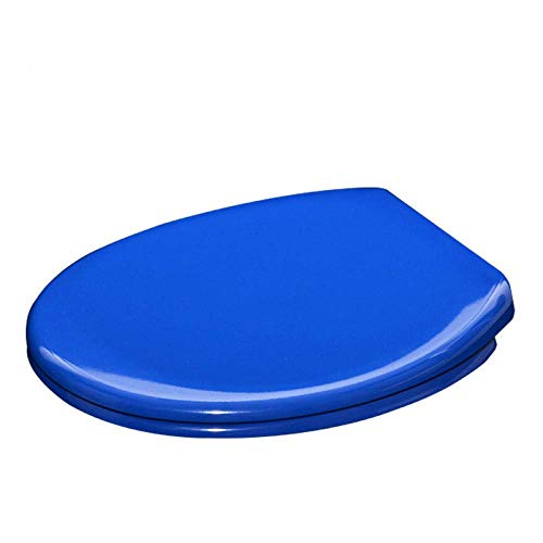 Toilettensitz, O-Typ-Abdeckung mit dämpfendem Toilettendeckel aus Harnstoff-Formaldehyd-Harz,(Blu) von QUEMUONN
