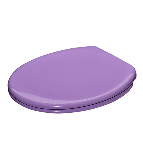 Toilettensitz, O-Typ-Abdeckung mit dämpfendem Toilettendeckel aus Harnstoff-Formaldehyd-Harz,(Purple) von QUEMUONN