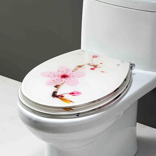 Toilettensitz, Soft Close for U/V/O-Toiletten, mehrfarbig, 36 x 42 cm(White a) von QUEMUONN