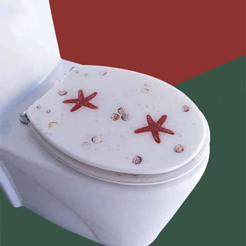 Toilettensitz, Toilettensitz aus Harz, Größe 42 x 36 cm, mit 10–20 cm Lochabstand for halbgeschlossene Toilette(Style-5) von QUEMUONN
