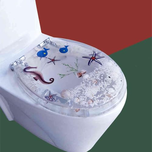 Toilettensitz, Toilettensitz aus Harz mit Absenkautomatik 42 x 36 cm for Toiletten des Typs UVO(Style-14) von QUEMUONN