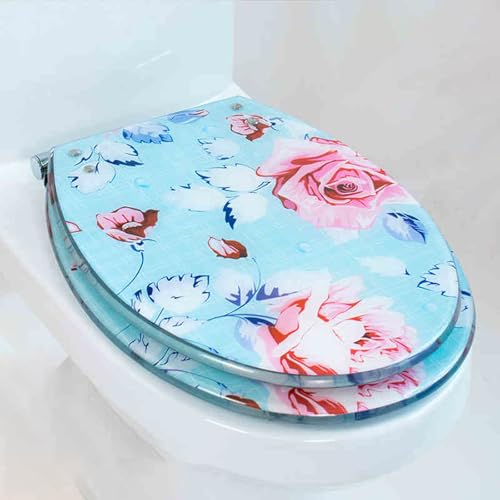 Toilettensitz, Toilettensitz aus Harz mit langsam schließender Schnellentriegelung, mehrfarbig, 36 x 43 cm, U/V/O, 10–20 cm Lochabstand(G Style) von QUEMUONN