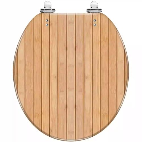 Toilettensitz, Toilettensitz aus Kunstharz, Absenkautomatik, Schnellverschluss, for Toiletten vom Typ UVO, 43 x 36 cm, mehrfarbig(Style-2) von QUEMUONN