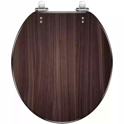Toilettensitz, Toilettensitz aus Kunstharz, Absenkautomatik, Schnellverschluss, for Toiletten vom Typ UVO, 43 x 36 cm, mehrfarbig(Style-3) von QUEMUONN