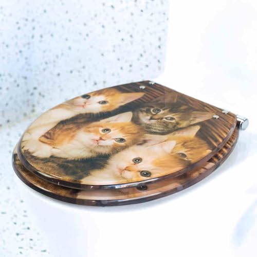 Toilettensitz, Toilettensitz mit Schnellverschluss for U/V/O-Toiletten, 10–20 cm Lochabstand, 33–40 x 40–48 cm(P Style) von QUEMUONN