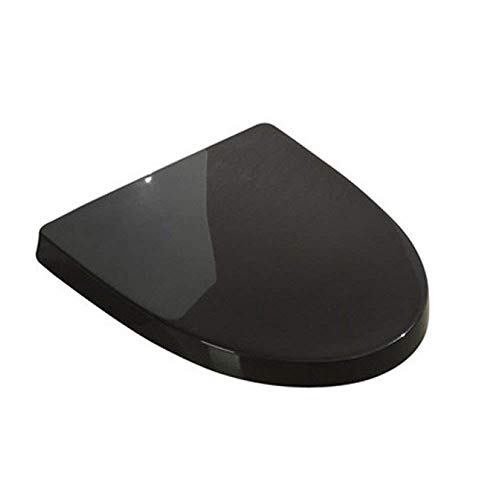 Toilettensitz, Universal mit einstellbarer Länge, stumm, einfach zu installierender Toilettendeckel for U-förmige Toiletten,(Black) von QUEMUONN