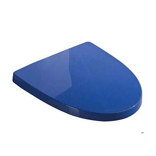 Toilettensitz, Universal mit einstellbarer Länge, stumm, einfach zu installierender Toilettendeckel for U-förmige Toiletten,(Blu) von QUEMUONN