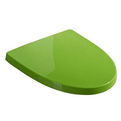 Toilettensitz, Universal mit einstellbarer Länge, stumm, einfach zu installierender Toilettendeckel for U-förmige Toiletten,(Grün) von QUEMUONN