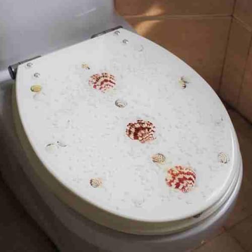 Toilettensitz, Verstellbarer Lochabstand von 10–20 cm. Passend for U/V/O-Toiletten. Größe 34–38 x 40–47 cm. 14 Stile(Style L) von QUEMUONN