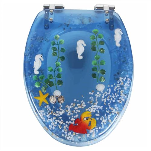 Toilettensitz, Verstellbarer Lochabstand von 10–20 cm. Passend for U/V/O-Toiletten. Größe 34–38 x 40–47 cm. 14 Stile(Style a) von QUEMUONN