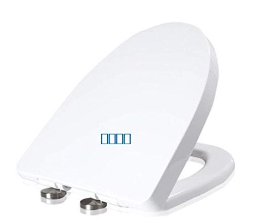 Toilettensitz, WC-Toilettendeckel, strapazierfähig, V-Form, Top-Fix-Beschläge/Absenkautomatik,(Wit) von QUEMUONN