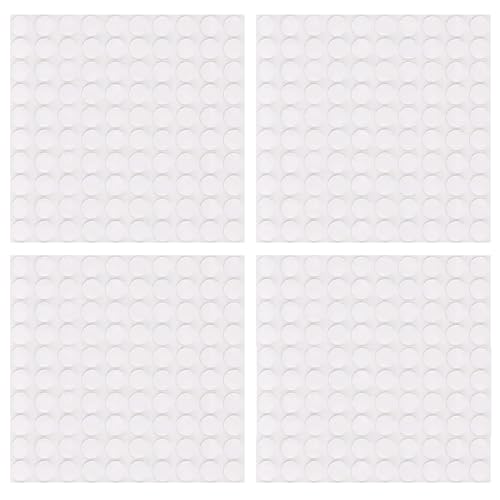400 austauschbare doppelseitige Klebepads und runde durchsichtige Pads zum Anbringen von Dekorationen für Haus, Büro und Auto (10 mm) (weiß) von QUEXLAI