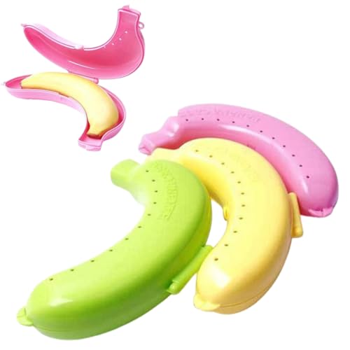 QUHUOYAO Bananenschutz, Bananen-Aufbewahrungsbehälter, Bananen-Etui, tragbarer Bananenhalter für Lunchboxen, Bananenträger für Lunchbox, Früchte, Frische (3 Farben) von QUHUOYAO