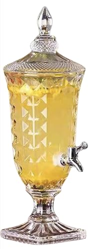 QUHUOYAO Getränkespender aus Glas für Partys, Hochzeiten, Limonade, kaltes Wasser & mehr (B) von QUHUOYAO