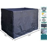 10 x Gitterbox Abdeckung 125x85x87cm Schwarz Schutzhaube Abdeckplane Polyester von QUICK-STAR