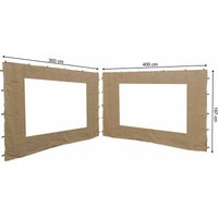 Quick Star - 2 Seitenteile mit pe Fenster 300/400x197cm für Blätter Pavillon 3x4m Seitenwand Sand von QUICK STAR