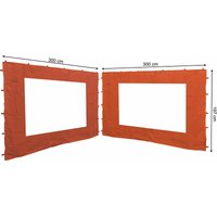 2 Seitenteile mit pe Fenster 300x197cm für Rank Pavillon 3x3m Seitenwand Terra / Rotorange ral 2001 von QUICK STAR