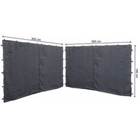 Quick-star - 2 Seitenteile mit rv 300x195cm Anthrazit für Rank Pavillon 3x3m Seitenwand ral 7012 von QUICK-STAR