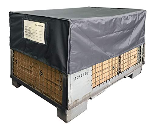 2 Stück Gitterbox Abdeckung 125x85x50cm Grau Schutzhaube Abdeckplane Staubschutz von QUICK STAR