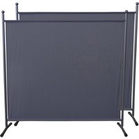 Quick-star - 2 Stück Paravent 180 x 178 cm Stoff Raumteiler Groß Stellwand Trennwand Balkon Sichtschutz Grau von QUICK-STAR