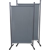 Quick-star - 2 Stück Paravent 180 x 78 cm Stoff Raumteiler Klein Stellwand Trennwand Balkon Sichtschutz Grau von QUICK-STAR