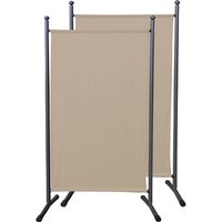 Quick-star - 2 Stück Paravent 180 x 78 cm Stoff Raumteiler Klein Stellwand Trennwand Balkon Sichtschutz Sand von QUICK-STAR