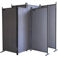 2 Stück Paravent 3 Teilig 170 x 165 cm GRAU Stoff Raumteiler Trennwand Balkon Sichtschutz Stellwand Faltbar von QUICK-STAR