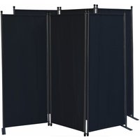 Quick-star - 2 Stück Paravent 3 Teilig 170 x 165 cm Stoff Raumteiler Trennwand Balkon Sichtschutz Stellwand Faltbar Schwarz von QUICK-STAR