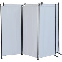 Quick-star - 2 Stück Paravent 3 Teilig 170 x 165 cm Stoff Raumteiler Trennwand Balkon Sichtschutz Stellwand Faltbar Weiß von QUICK-STAR