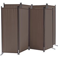 2 Stück Paravent 4 Teilig 165 x 220 cm Stoff Raumteiler Trennwand Balkon Sichtschutz Stellwand Faltbar Taupe von QUICK-STAR