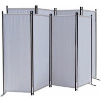 Quick-star - 2 Stück Paravent 4 Teilig 165 x 220 cm Stoff Raumteiler Trennwand Balkon Sichtschutz Stellwand Faltbar Weiß von QUICK-STAR