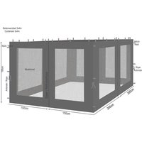 4 Seitenteile mit Moskitonetz für Rank Pavillon 3x4m Seitenwand Anthrazit ral 7012 von QUICK STAR