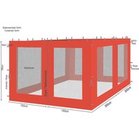 4 Seitenteile mit Moskitonetz für Rank Pavillon 3x4m Seitenwand Terra von QUICK STAR