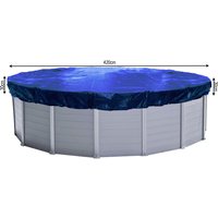 Abdeckplane Pool Rund Planenmaß 480cm für Pools 380 bis 420 cm Durchmesser Winterabdeckplane Poolabdeckung 200g/m² Blau von QUICK STAR