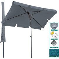 Quick-star - Balkon Sonnenschirm 200x125cm Balkonschirm Rechteckig Knickbar Grau Gartenschirm uv 50 mit Schutzhülle von QUICK-STAR