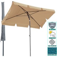 Quick-star - Balkon Sonnenschirm 200x125cm Balkonschirm Rechteckig Knickbar Sand Gartenschirm uv 50 mit Schutzhülle von QUICK-STAR