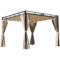 Ersatzdach für Flachdach Pergola Firenze 3x3m Pergoladach Bezug Sand von QUICK-STAR