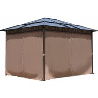 Quick-star - Metall Garten Hardtop Pavillon 3x3,6m mit 4 Seitenteilen Doppelstegplatten Polycarbonat von QUICK-STAR