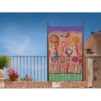 Paravent 180 x 78 cm RETRO Flowers Raumteiler Stellwand Trennwand Balkon Garten Sichtschutz Paravent 180 x 78 cm RETRO Flowers Raumteiler Stellwand Trennwand Balkon Garten Sichtschutz von QUICK STAR