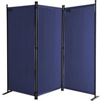 Paravent 3 Teilig 170 x 165 cm Stoff Raumteiler Trennwand Balkon Sichtschutz Stellwand Faltbar Blau Paravent 3 Teilig 170 x 165 cm Stoff Raumteiler Trennwand Balkon Sichtschutz Stellwand Faltbar Blau von QUICK-STAR