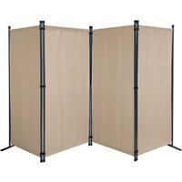 Quick-star - Paravent 4 Teilig 165 x 220 cm Stoff Raumteiler Trennwand Balkon Sichtschutz Stellwand Faltbar Sand von QUICK-STAR