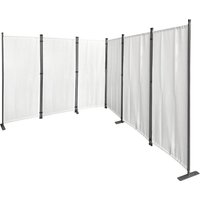 Paravent 6 Teilig 340x165cm Stoff Raumteiler Trennwand Balkon Sichtschutz Stellwand Faltbar Weiß von QUICK-STAR