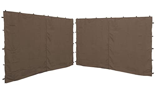 QUICK STAR 2 Seitenteile mit RV 250x192cm 350x192cm für Pavillon Nizza 3x4m Seitenwand Taupe RAL 7006 von QUICK STAR