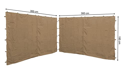 QUICK STAR 2 Seitenteile mit RV 300x195cm für Pavillons 3x3m Seitenwand Beige RAL 1001 von QUICK STAR